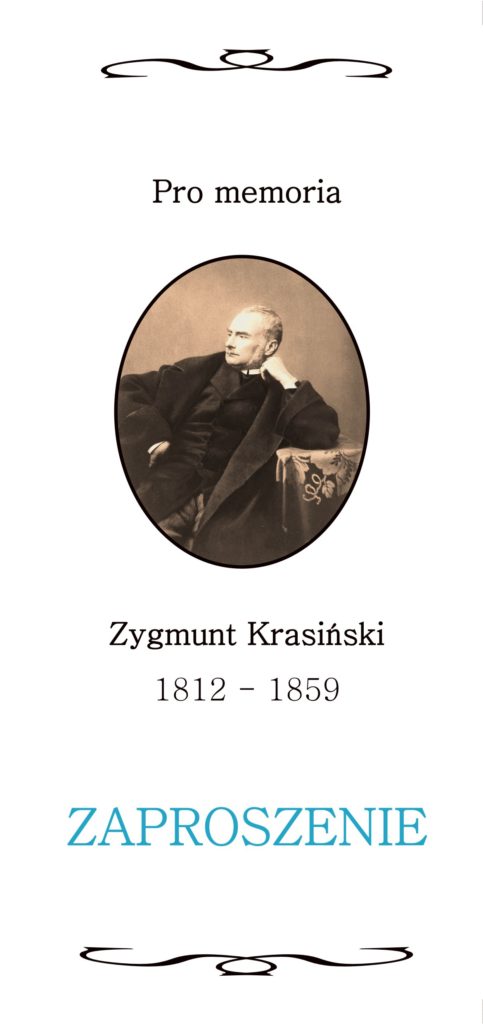 Pro memoria Zygmunt Krasiński 1812-1859 Zaproszenie